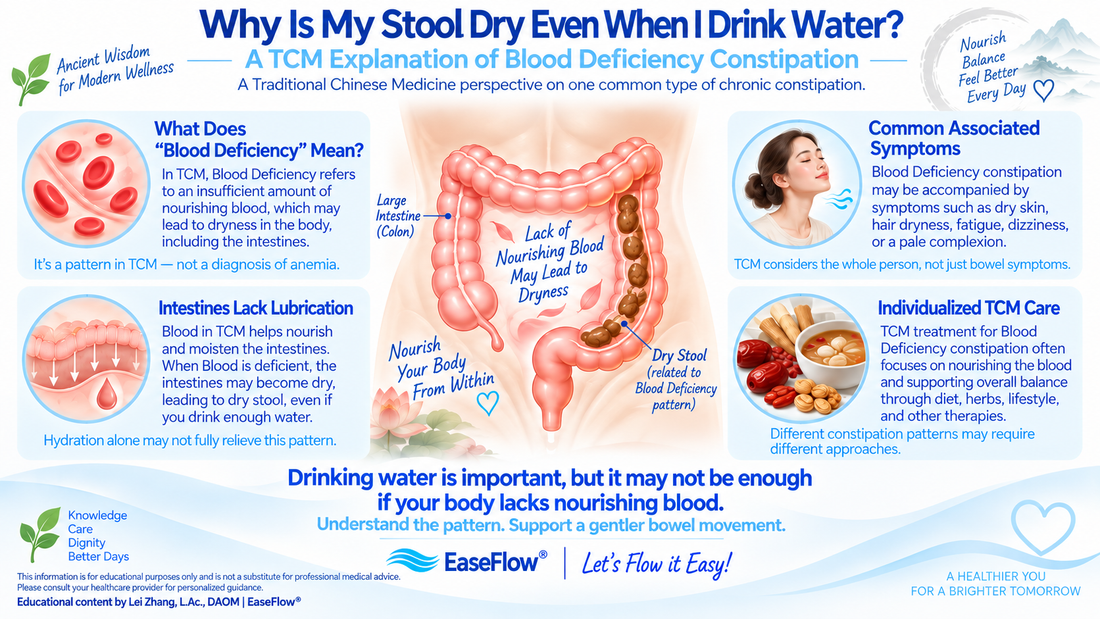 Why Is My Stool Dry Even When I Drink Water? A TCM Explanation of Blood Deficiency Constipation